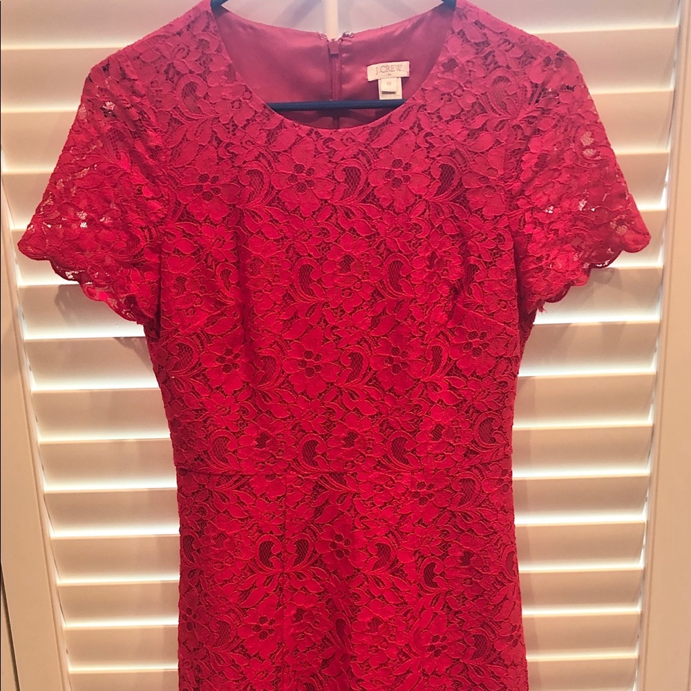 J Crew Red Lace Dress